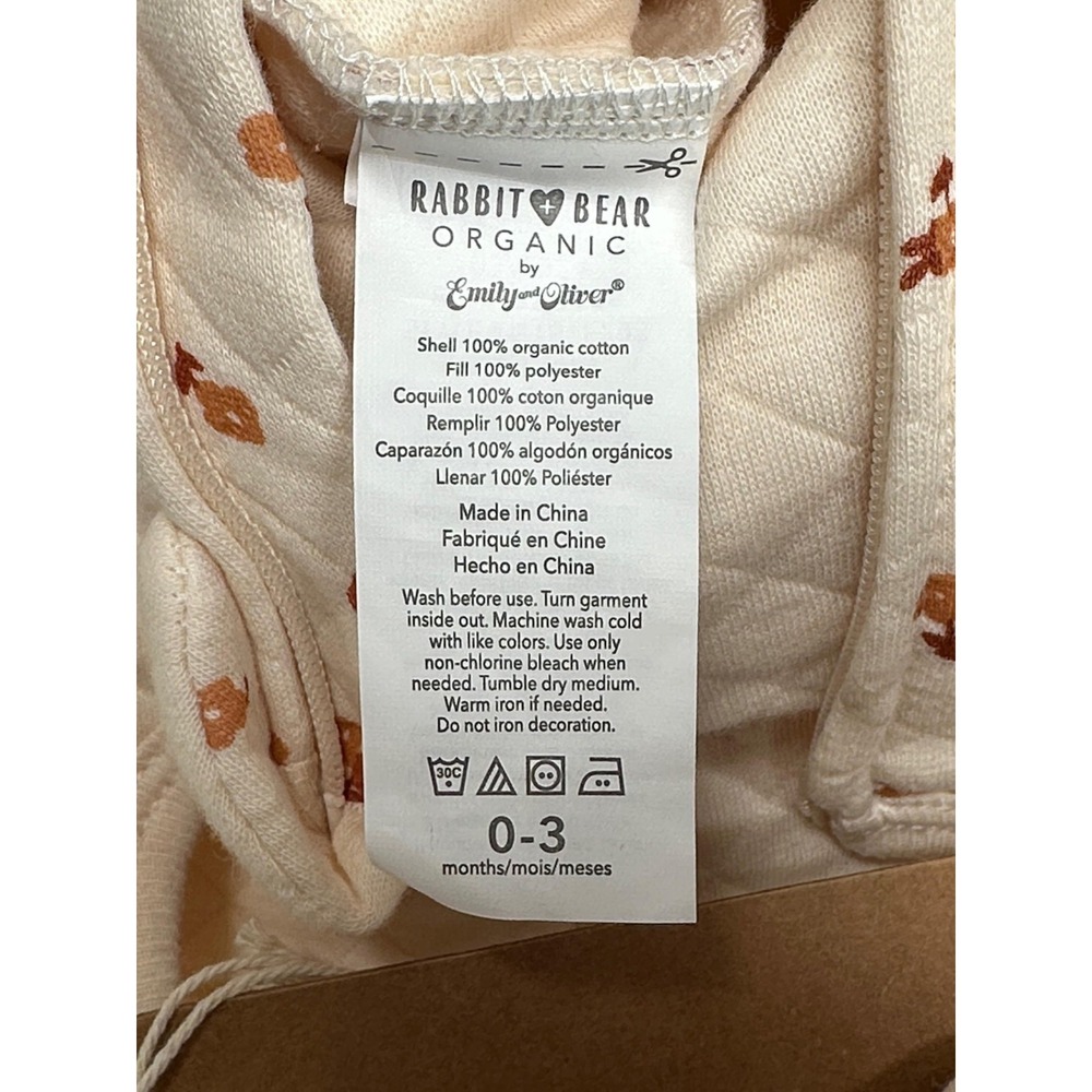 Rabbit + Bear 2 Piece Set Baby Girl 0-3M Organic Floral Quilted Zip Headband NWT - Picture 9 of 10